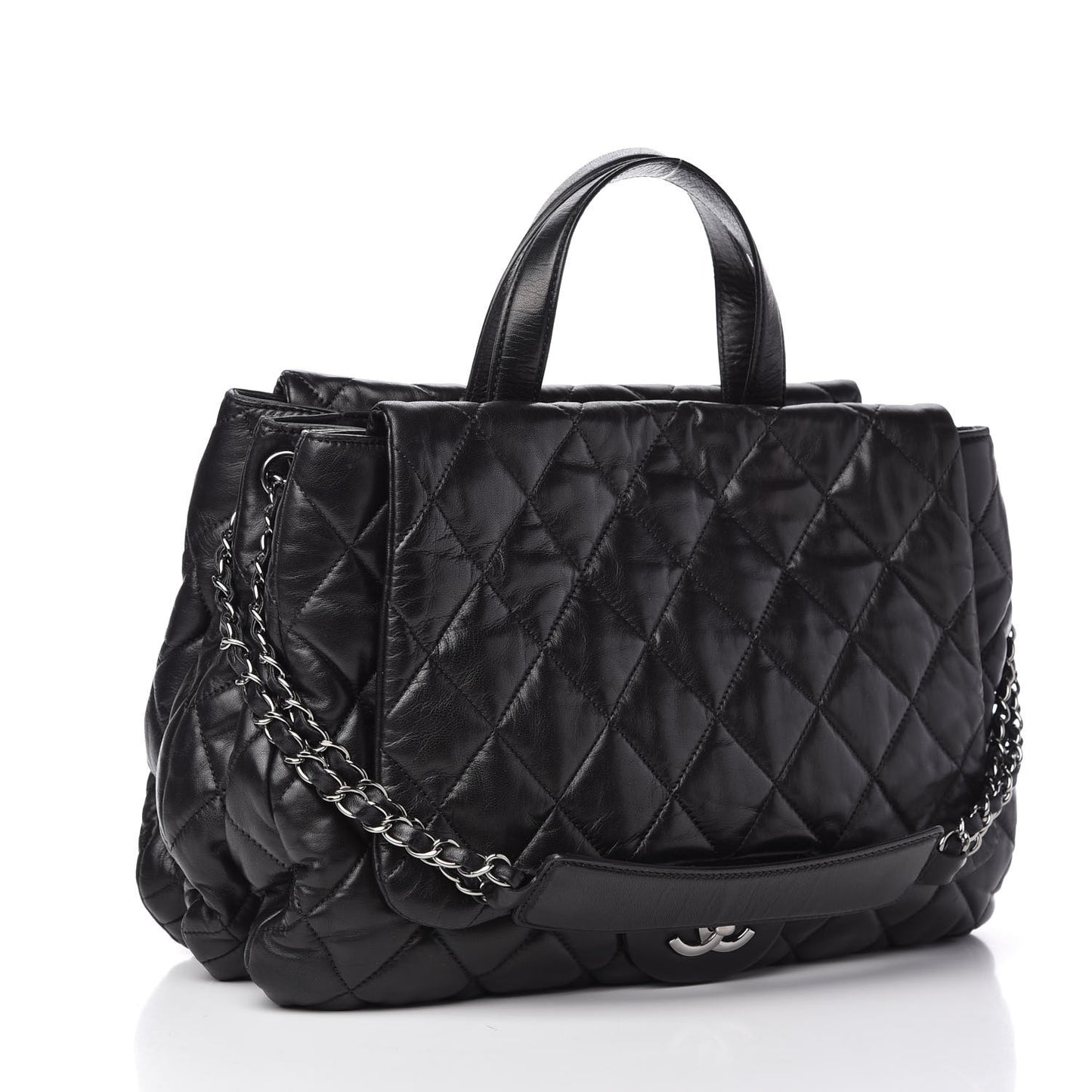 Lambskin Quilted Chanel 3 Maxi Flap Bag Black