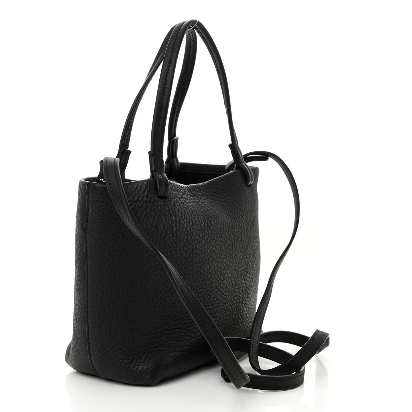 Grained Calfskin Small Park Tote Black