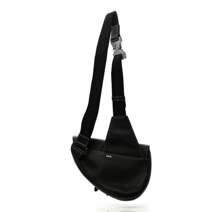 Christian Dior Alex Foxton Grained Calfskin Logo Saddle Messenger Bag Black 2 of 10