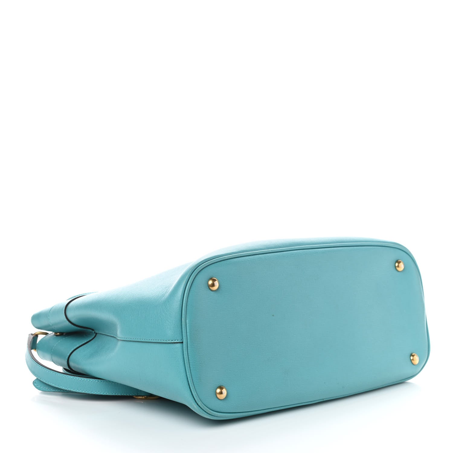 Gucci Textured Calfskin Medium Bright Bit Tote Blue 5 of 10