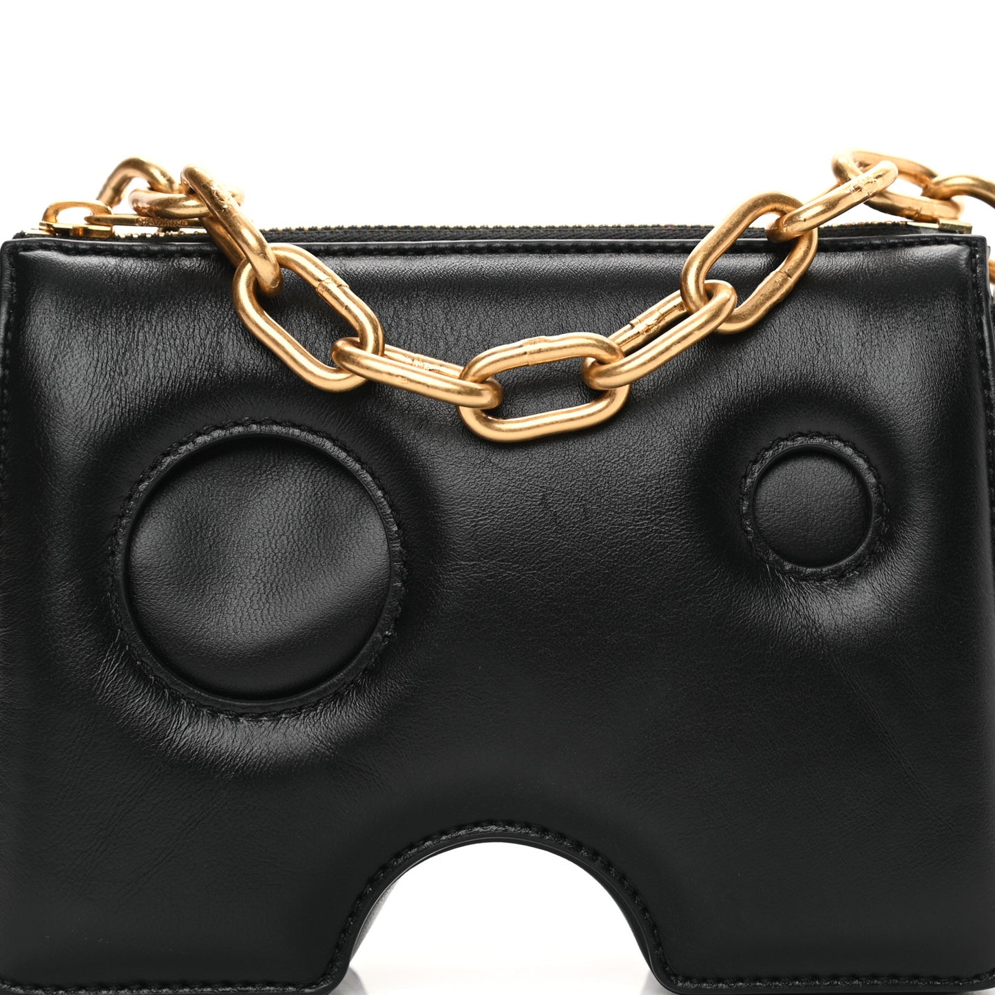 OFF WHITE Calfskin Burrow 22 Chain Bag Black