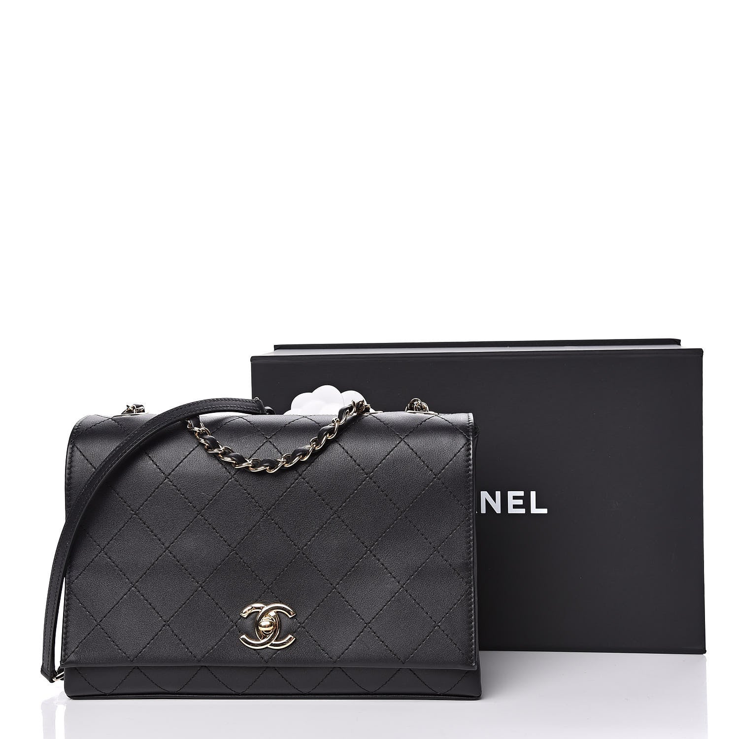 Chanel Calfskin Stitched Large Flap Black 18 of 18