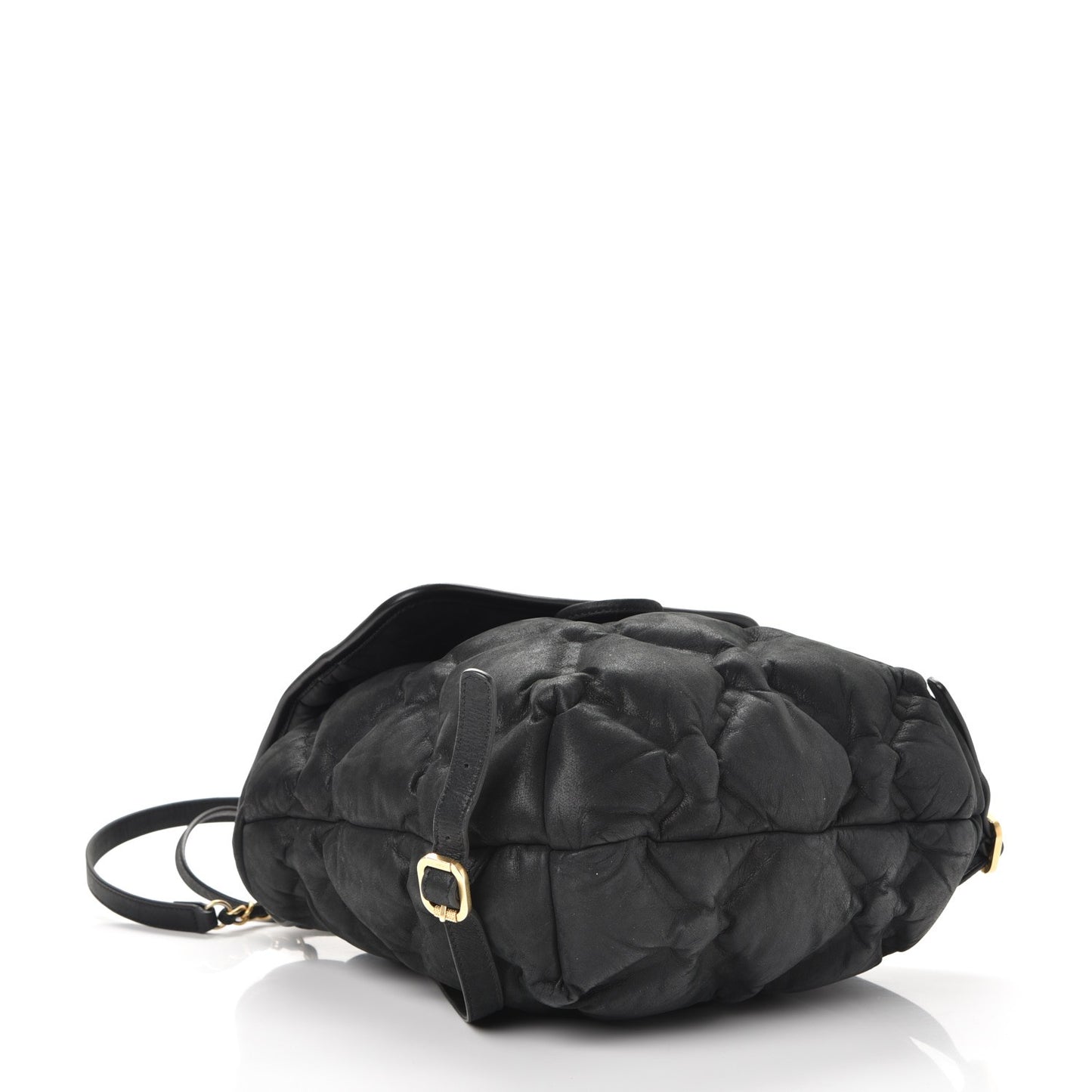 Iridescent Calfskin Quilted Chesterfield Backpack Black