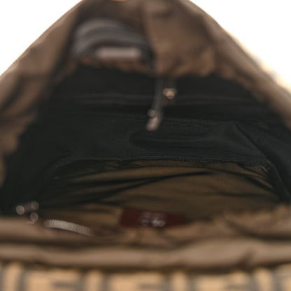 Fendi Recycled Fabric Jacquard Vitello Astro FF 1974 Small Fendiness Backpack Tobacco Moro Black 5 of 10