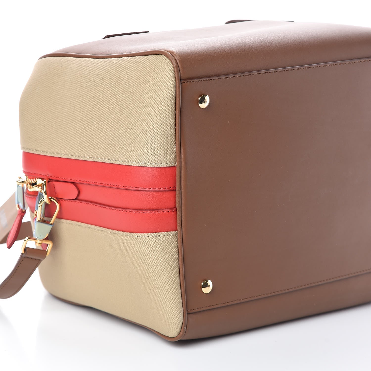 Burberry Smooth Calfskin Cube Bowling Bag Malt Brown 8 of 9