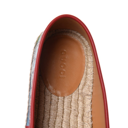 Gucci GG Supreme Monogram Blooms Espadrilles 38 Beige Blue Navy Hibiscus Red 7 of 11