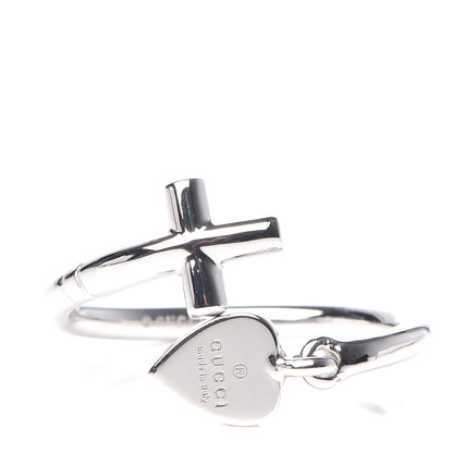 Gucci 18K White Gold Cross and Heart Ring 53 6.25 3 of 6