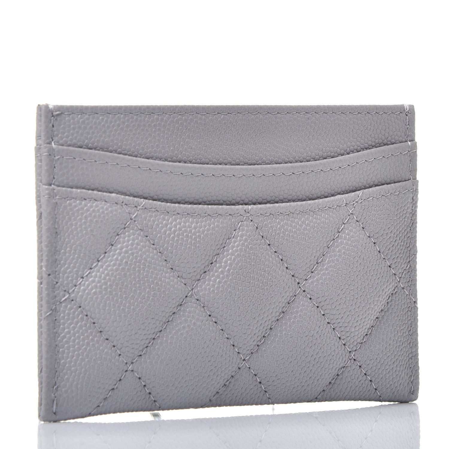 Chanel Caviar Quilted Card Holder Grey 3 of 8