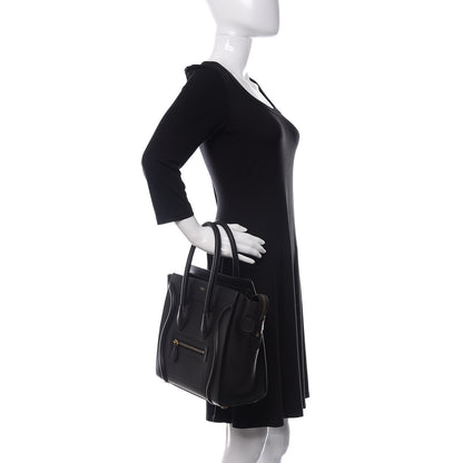 Celine Smooth Calfskin Micro Luggage Black 2 of 9