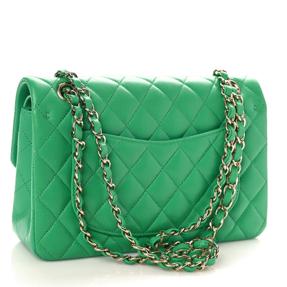 Chanel Lambskin Quilted Small Double Flap Green 2 of 9