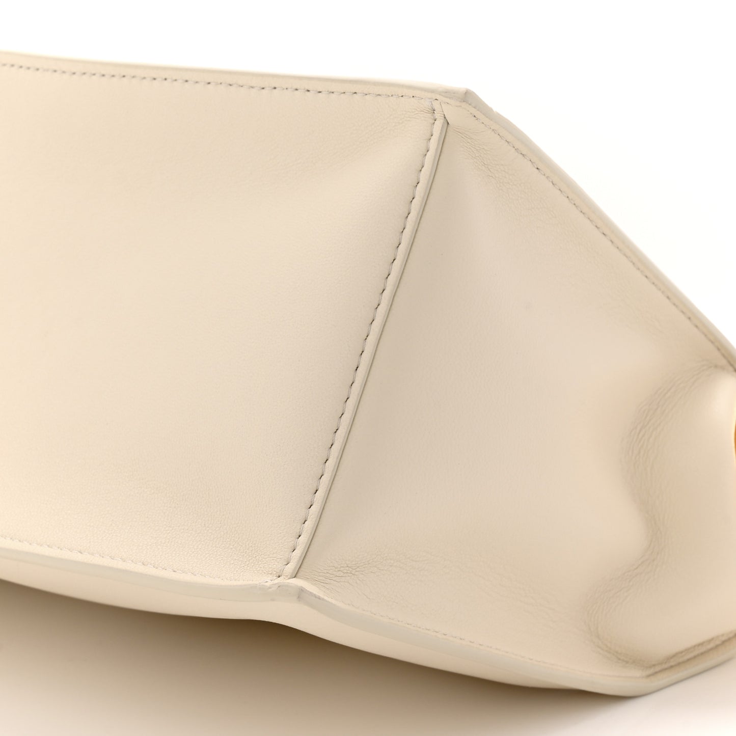Smooth Calfskin La Pochette Rond Carre Light Ivory