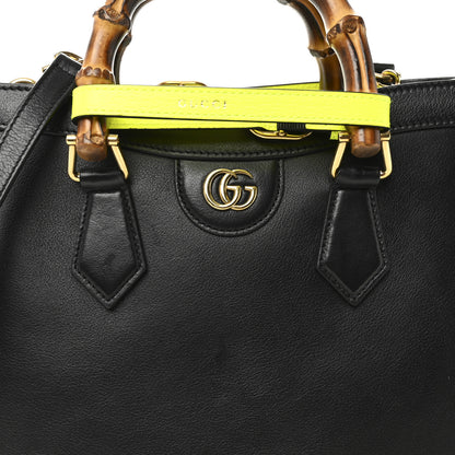 Gucci Calfskin Small Diana Tote Bag Black Yellow Fluo 7 of 11