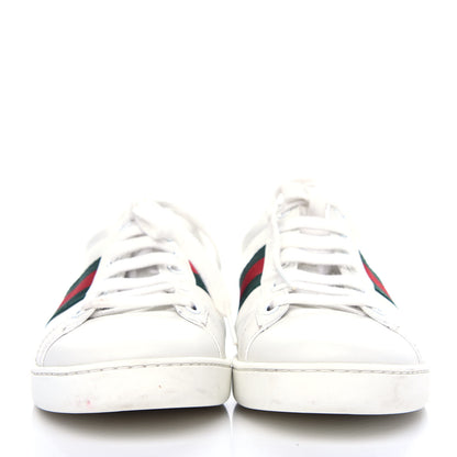 Gucci Calfskin Crocodile Web Womens Ace Sneakers 38 White Green 2 of 12