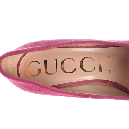 Gucci Velvet Removable Web Bow Pumps 38.5 Tibet Red 7 of 16