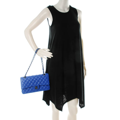 Chanel Caviar Quilted Medium Double Flap Blue 2 of 8