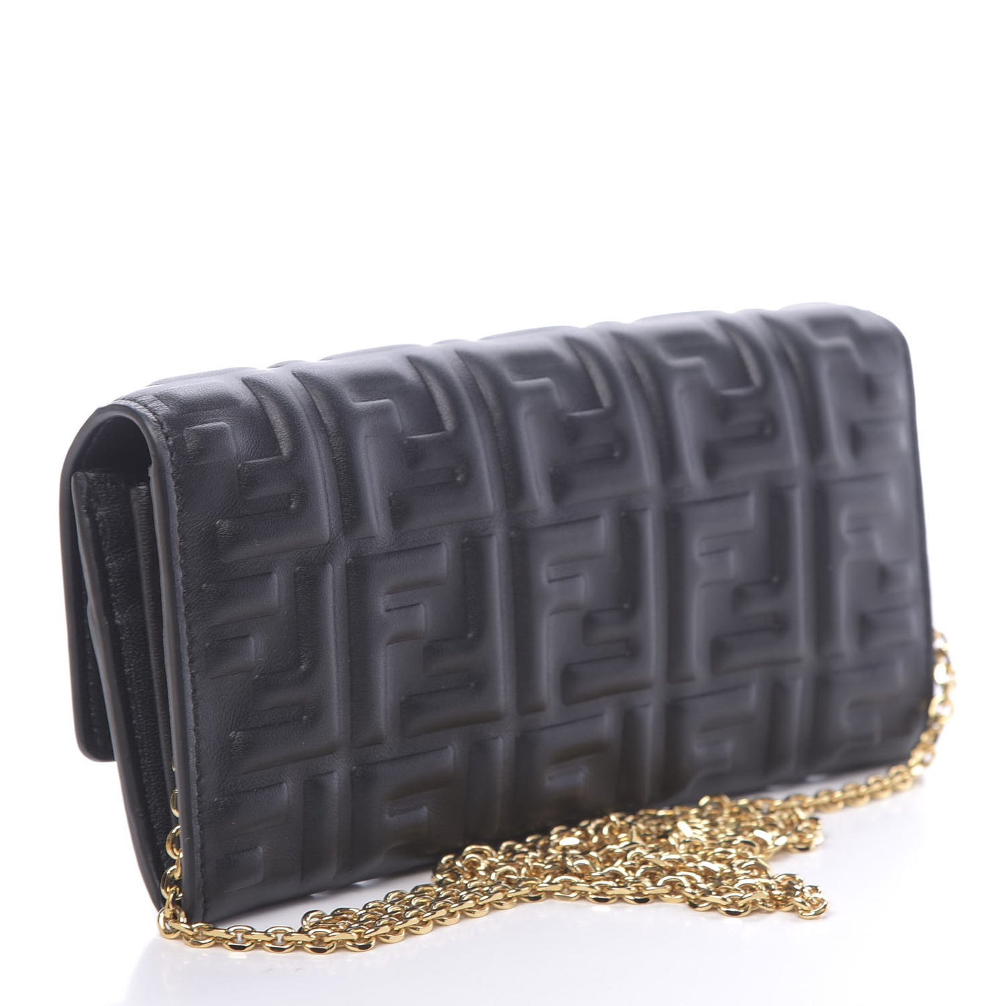 Nappa Matisse FF Embossed Continental Wallet On Chain Black