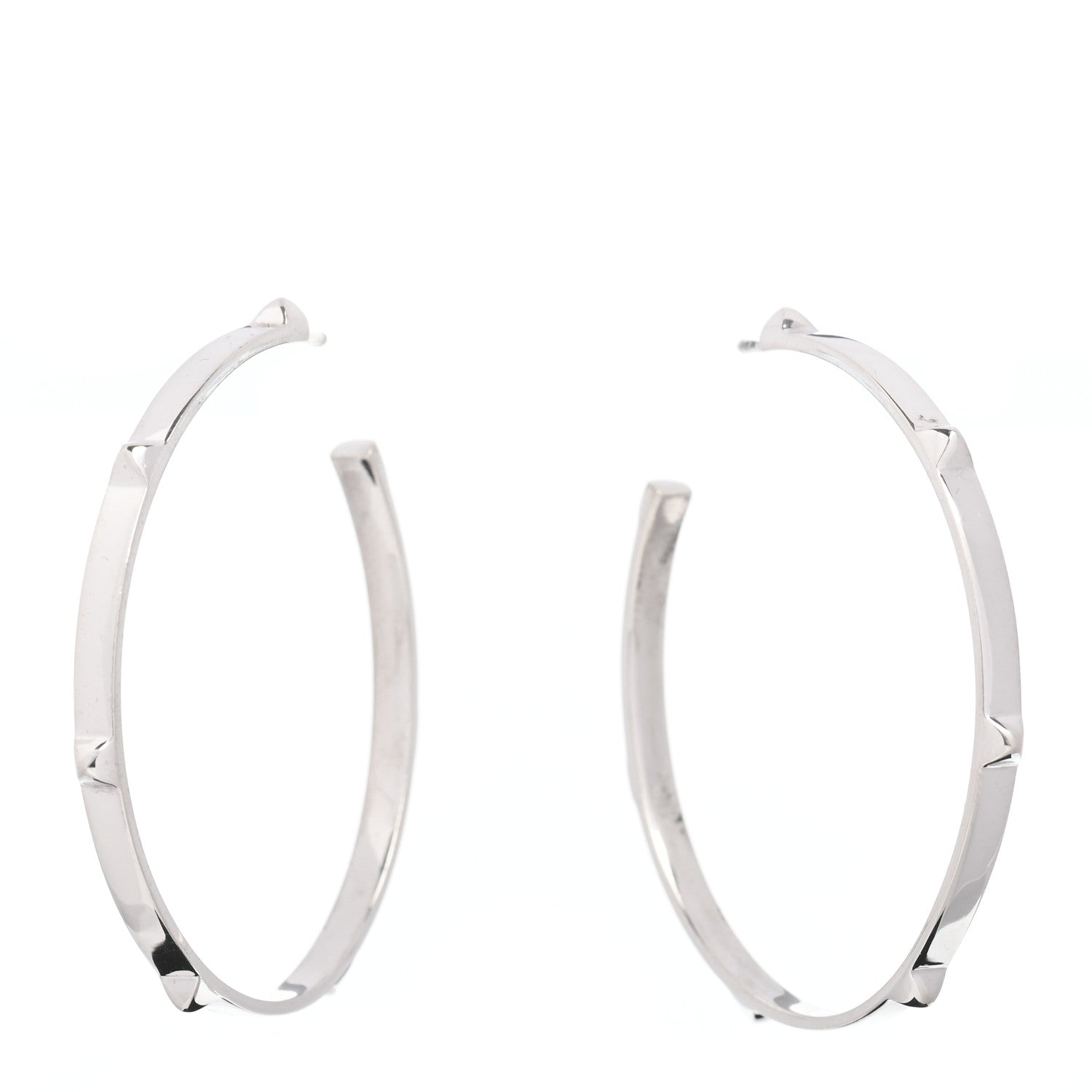 Hermes Sterling Silver Mini Clous Hoop Earrings 1 of 4