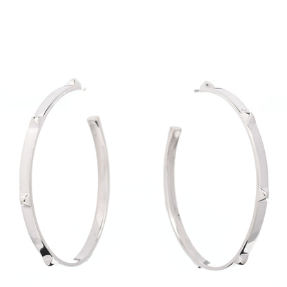 Hermes Sterling Silver Mini Clous Hoop Earrings 1 of 4