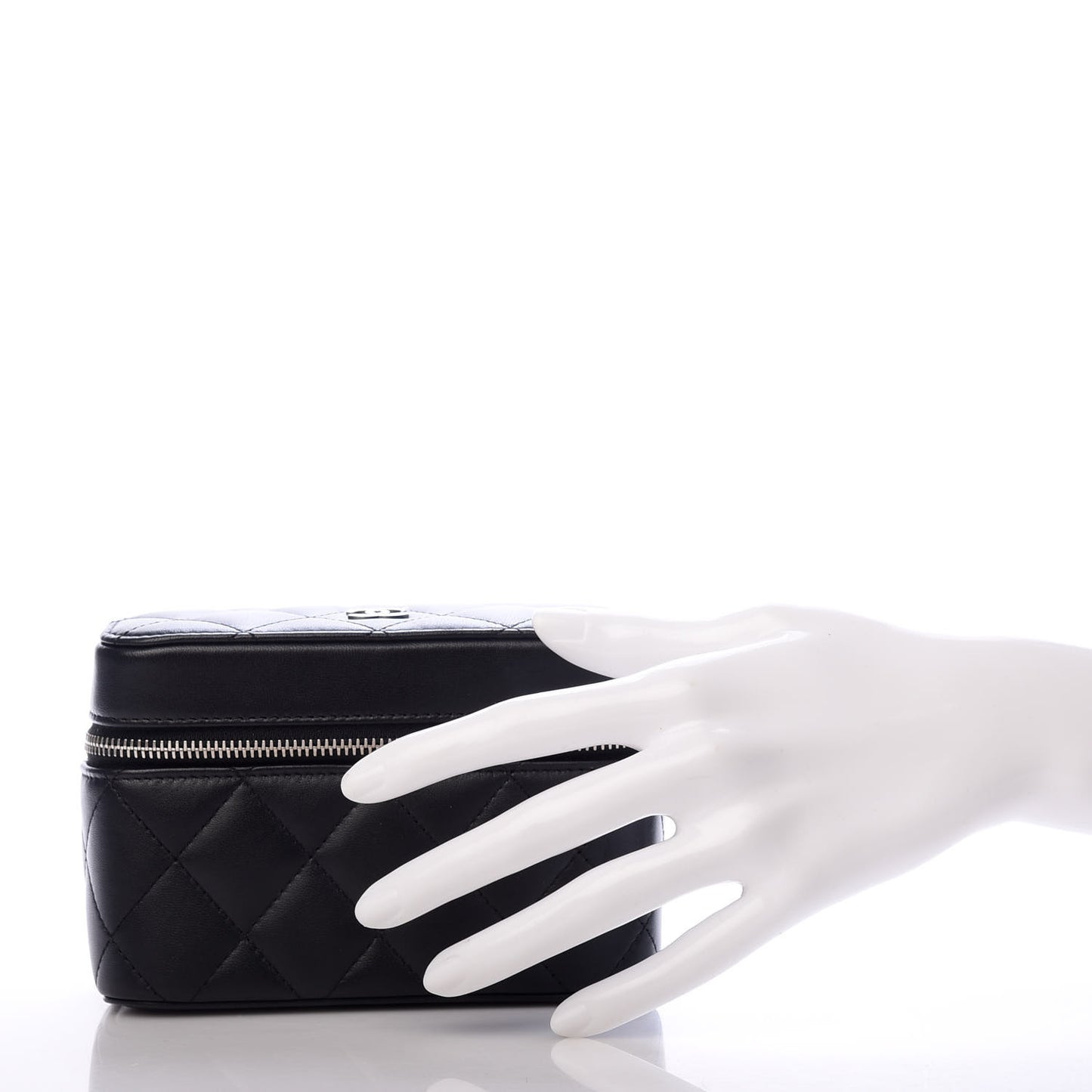 Lambskin Quilted Watch Case Black