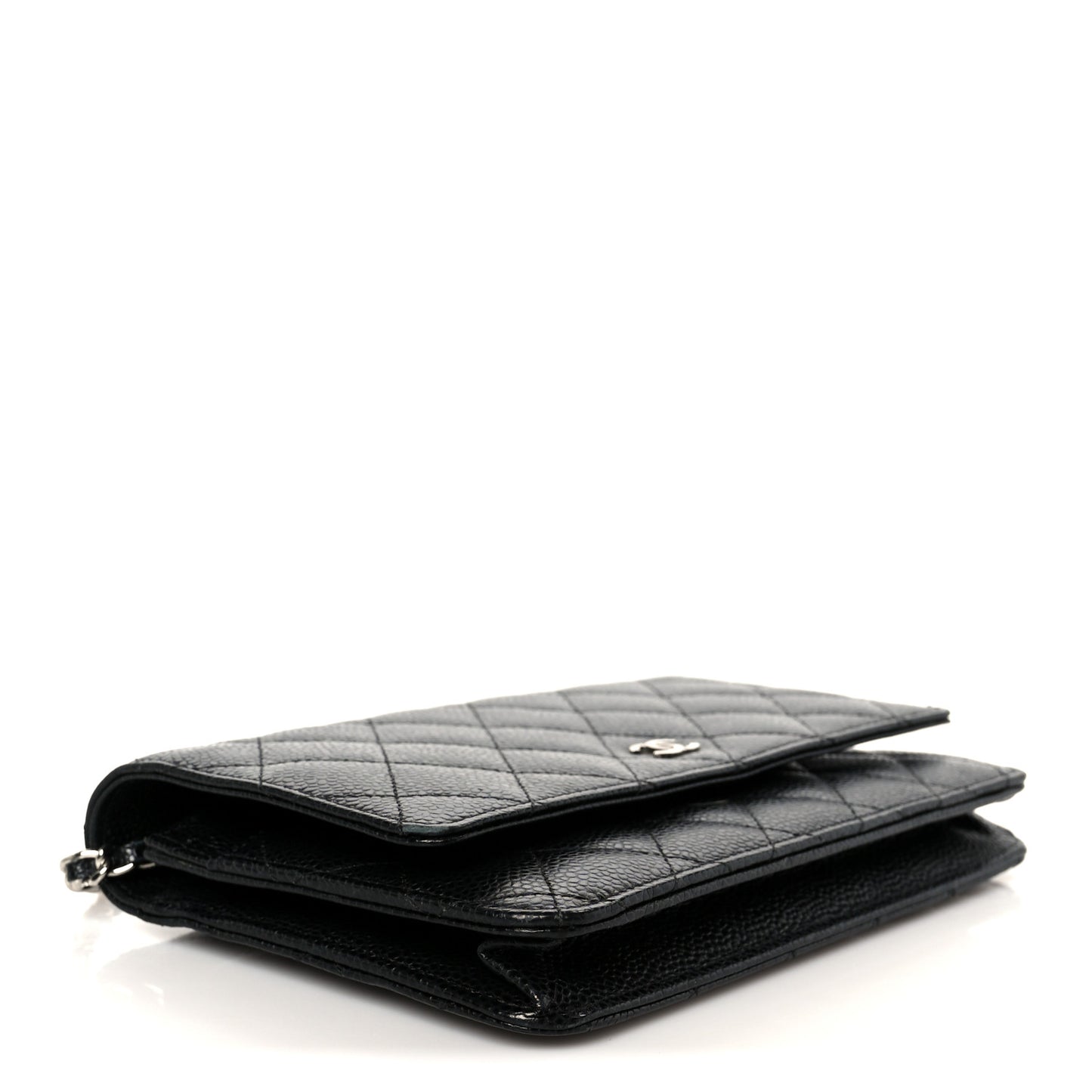 Caviar Quilted Wallet on Chain WOC Black