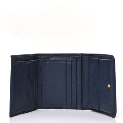 Prada Vitello Daino Metal Tri-Fold Wallet Bleuette 5 of 11