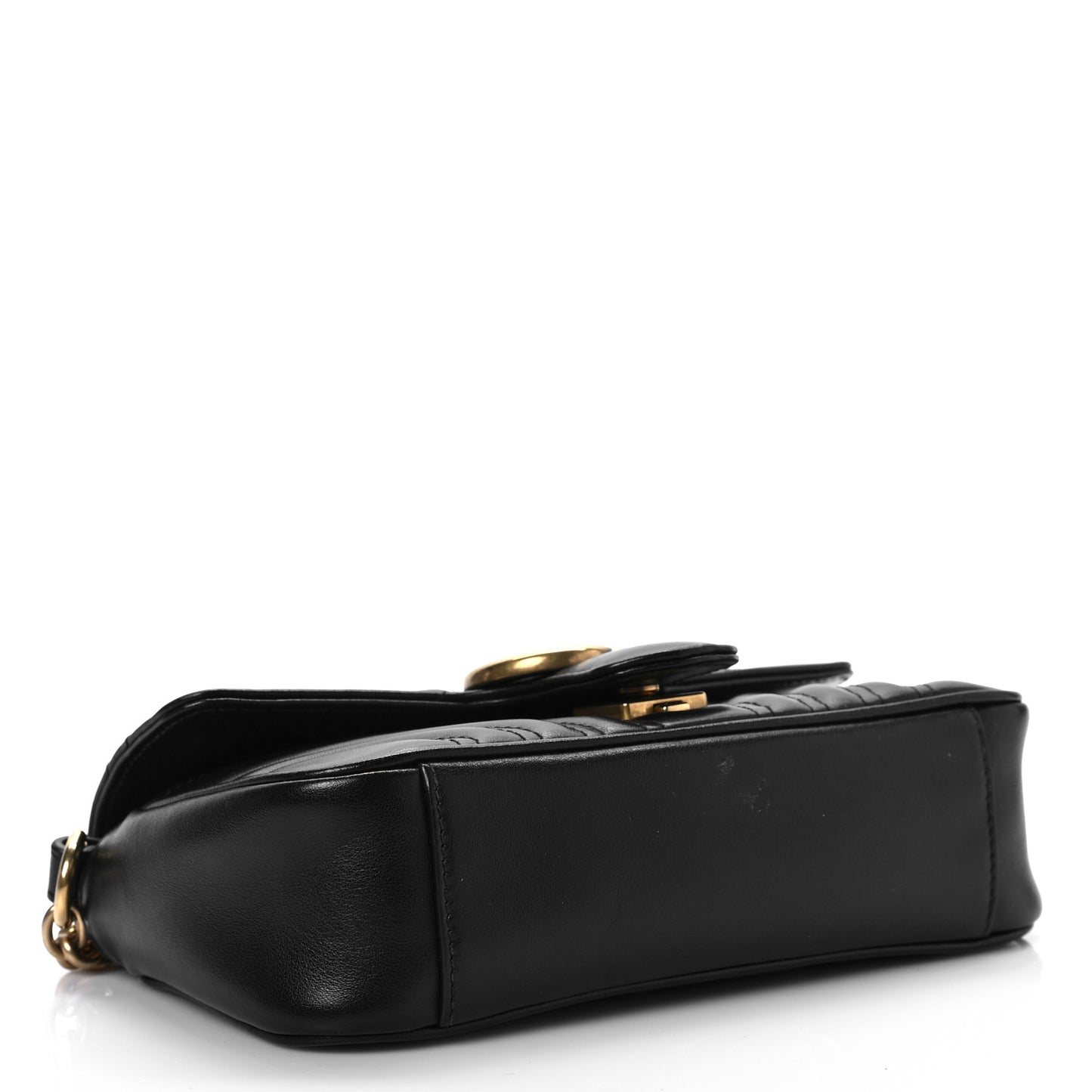 Calfskin Matelasse Mini GG Marmont Shoulder Bag Black