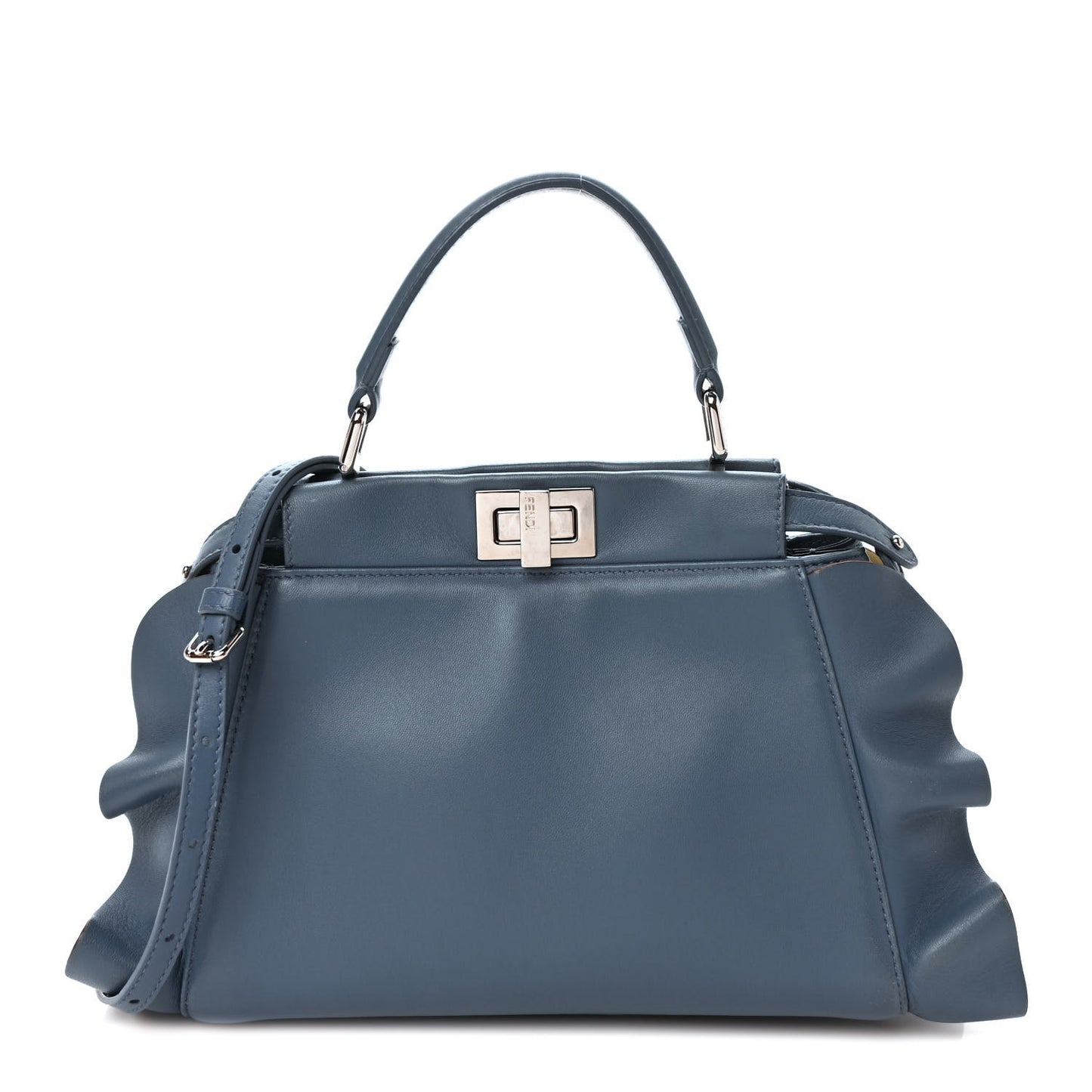 Nappa Bi-Color Mini Waves Peekaboo Iconic Satchel Ceruleo Banana