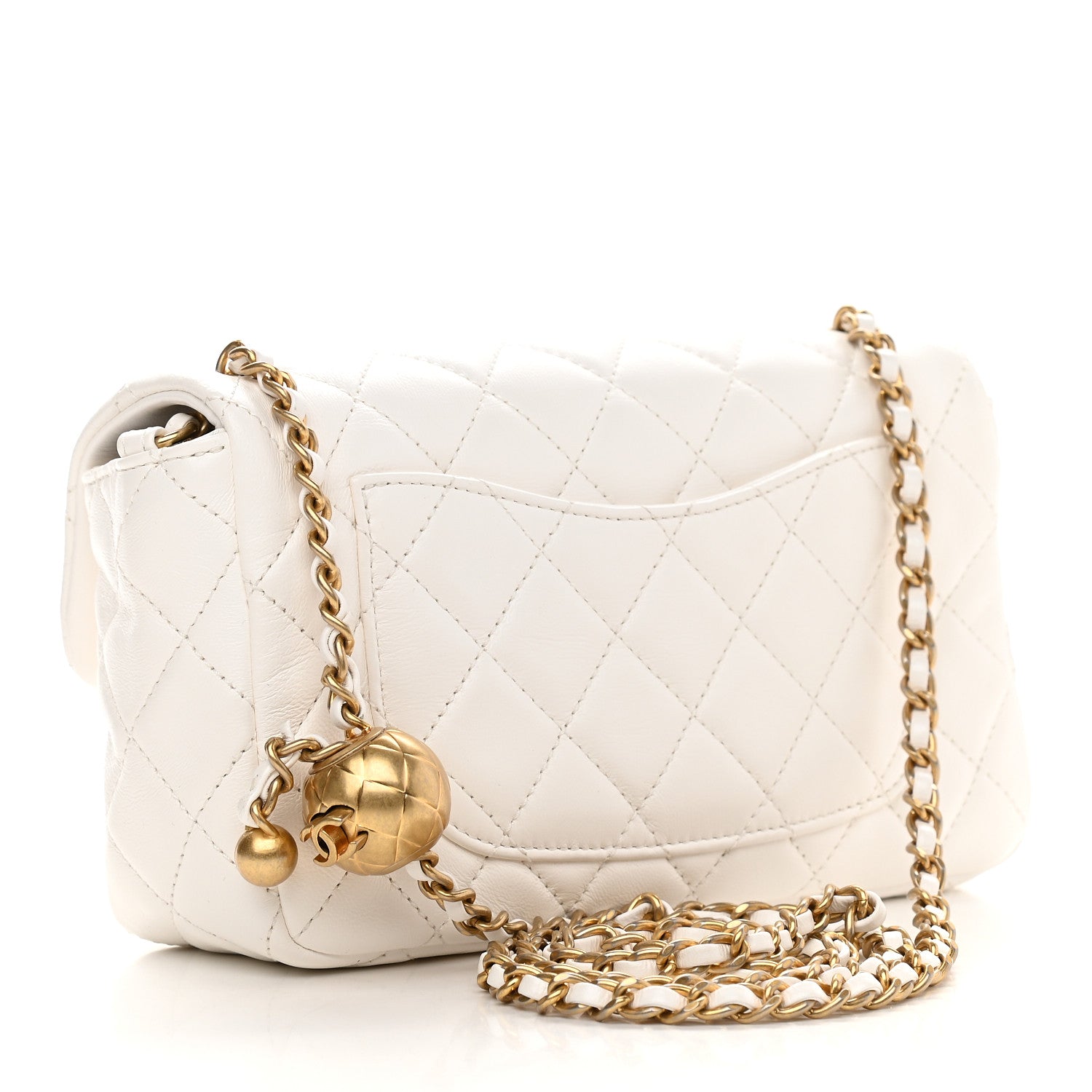 Chanel Lambskin Quilted Mini Rectangular Pearl Crush Flap White 3 of 9