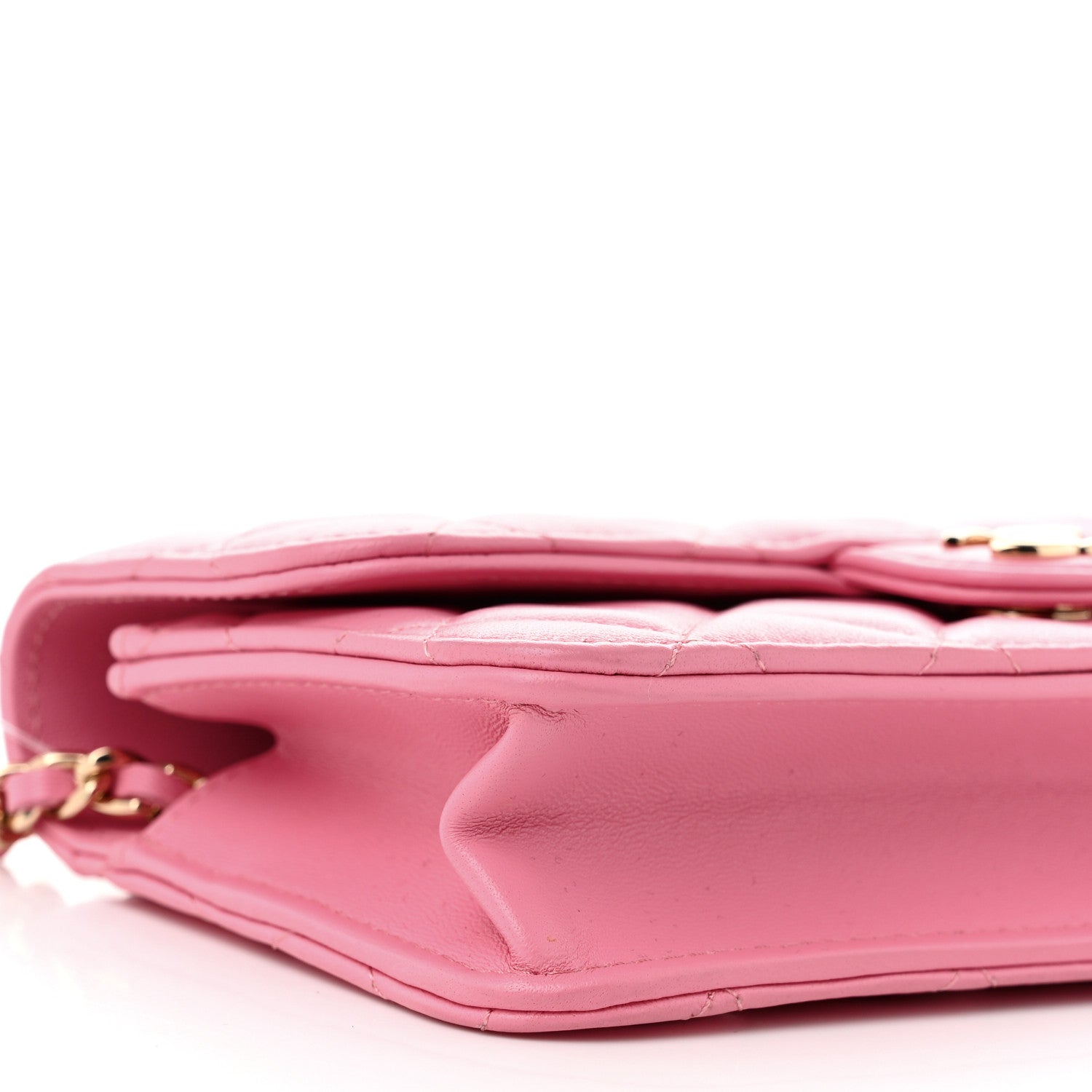 Chanel Lambskin Quilted Flap Phone Holder With Chain Pink 10 of 11