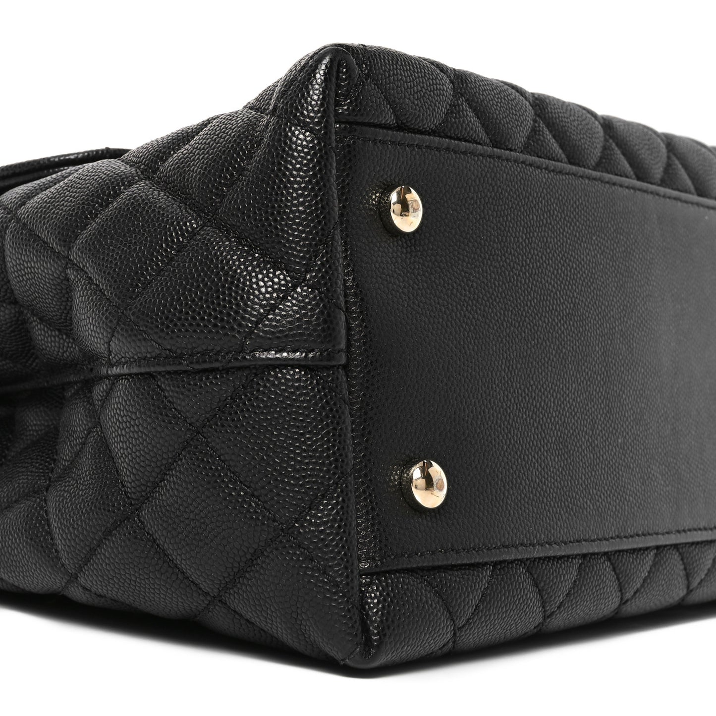 Caviar Quilted Medium Coco Handle Flap Black