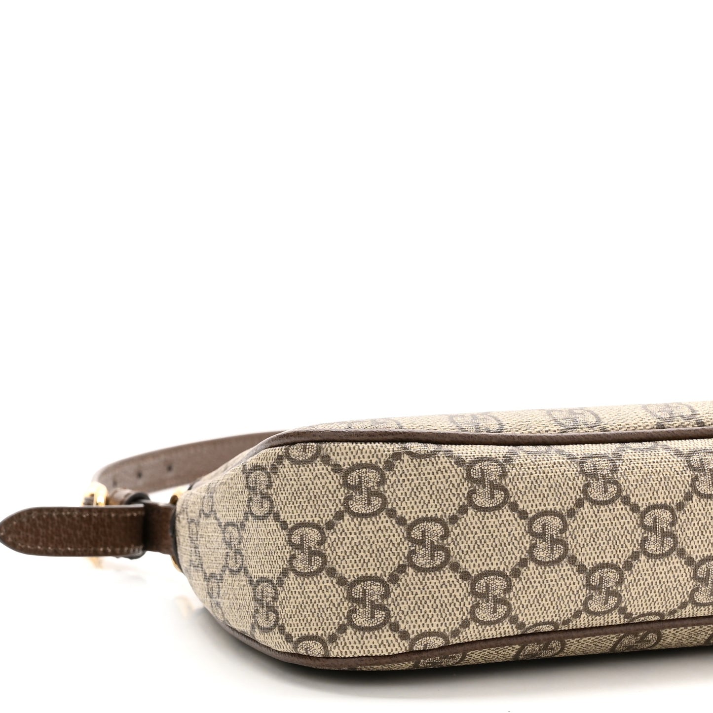 GG Supreme Monogram Textured Dollar Calfskin Small Ophidia Hobo Beige Ebony New Acero