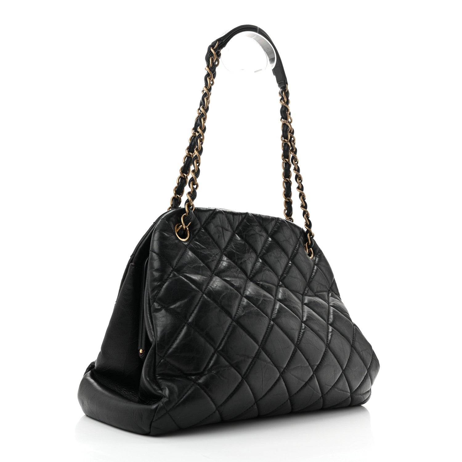 Chanel Aged Calfskin Large Just Mademoiselle Bowling Bag Black 5 of 27