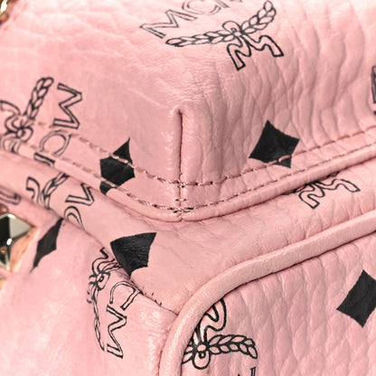 MCM Visetos Side Stud X-Mini Stark Bebe Boo Backpack Soft Pink 6 of 7
