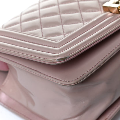 Chanel Patent Calfskin Quilted Medium Boy Flap Light Pink 13 of 18