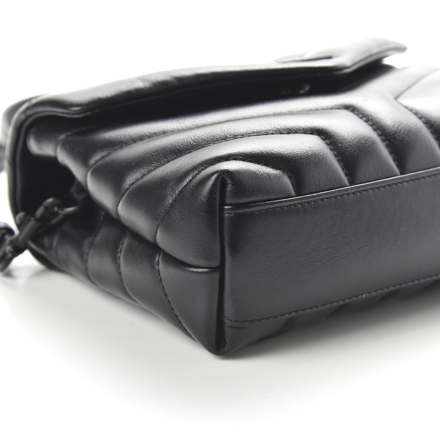 Calfskin Y Quilted Monogram Toy Loulou Crossbody Bag Black