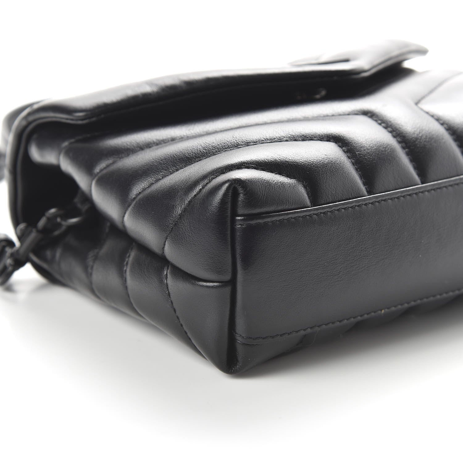 Saint Laurent Calfskin Y Quilted Monogram Toy Loulou Crossbody Bag Black 5 of 9