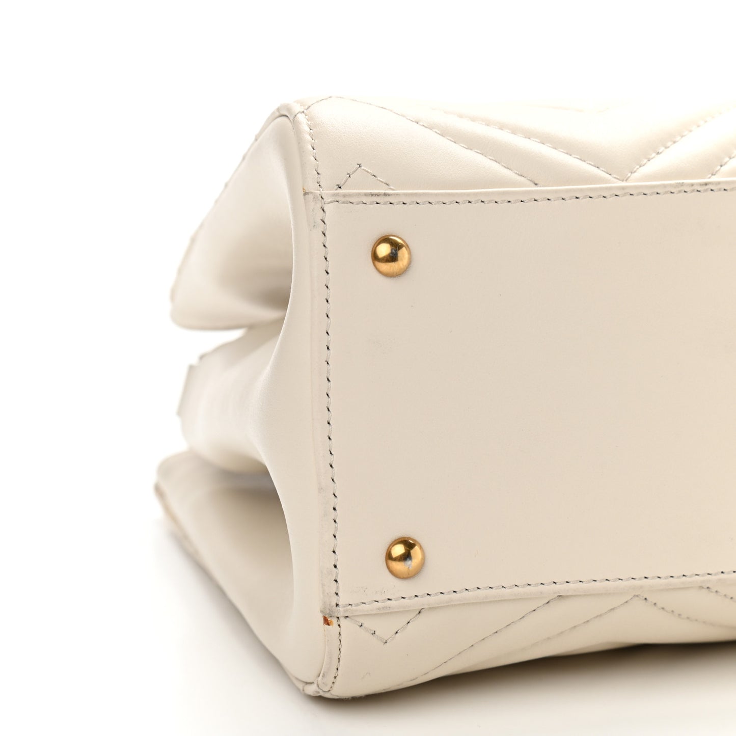 Calfskin Matelasse Small GG Marmont Tote White