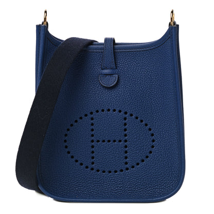 Hermes Taurillon Clemence Amazone Evelyne TPM Blue Saphir Blue Indigo 1 of 10