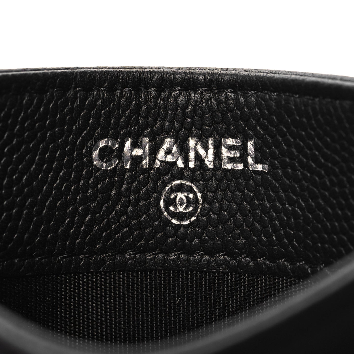 Caviar Camellia Embossed Card Holder Black