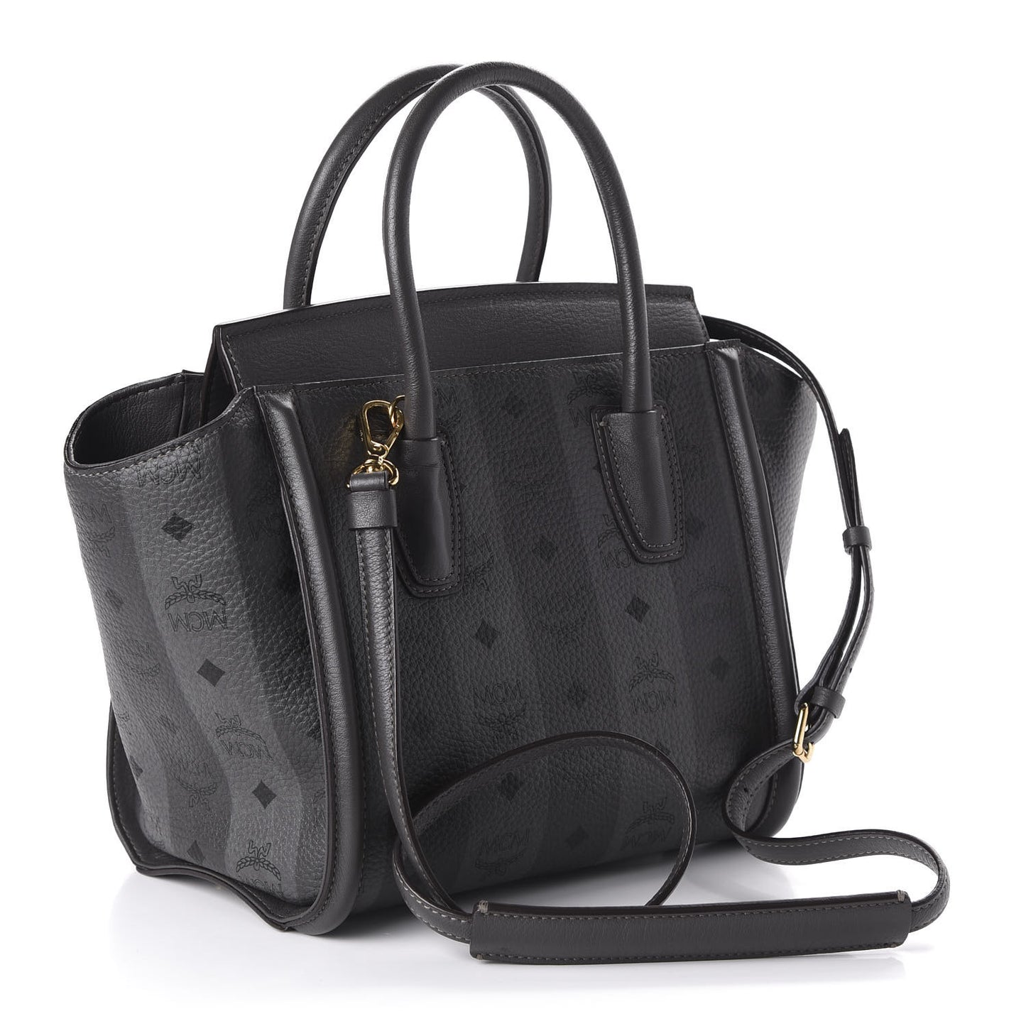 Striped Visetos Satchel Phantom Grey