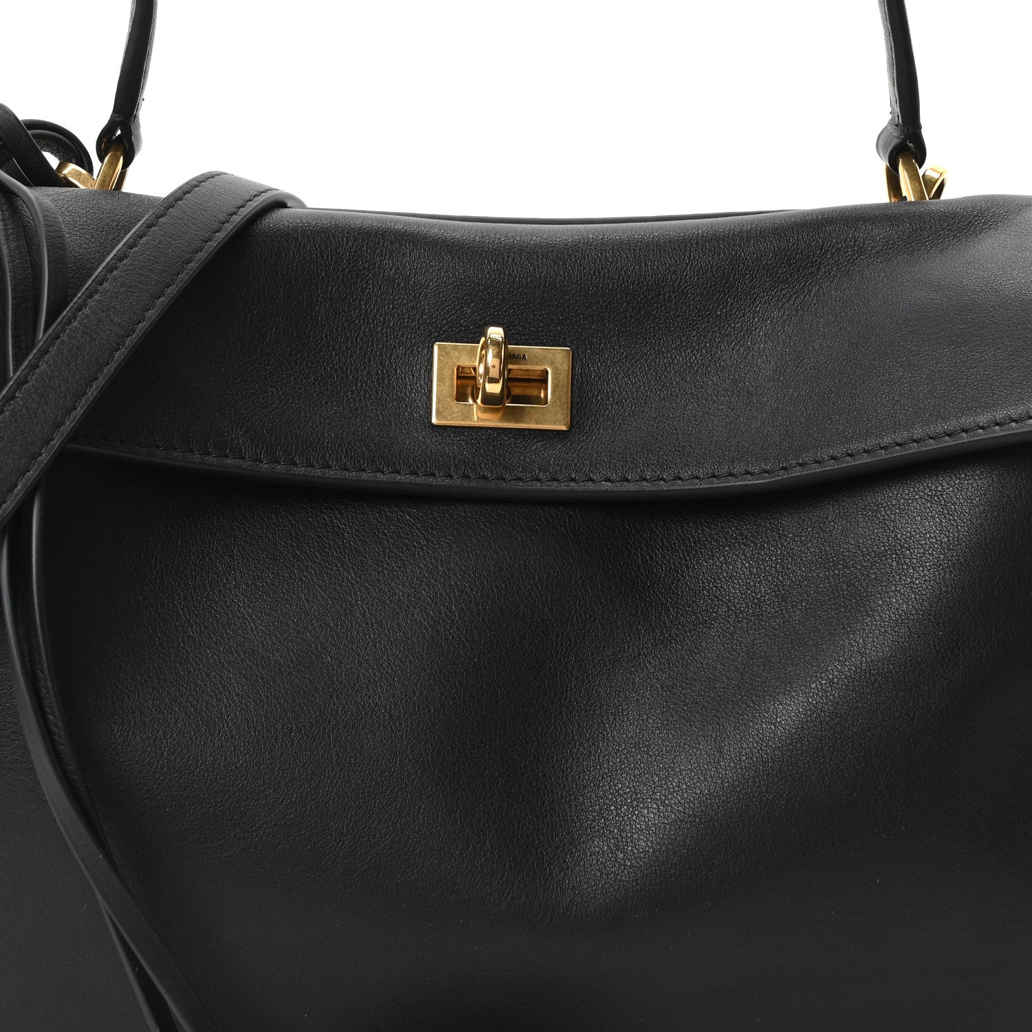 Balenciaga Natural Smooth Calfskin Small Rodeo Top Handle Handbag Black 6 of 8