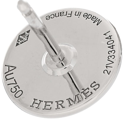 Hermes 18K White Gold Diamond Small Gambade Earrings 4 of 5