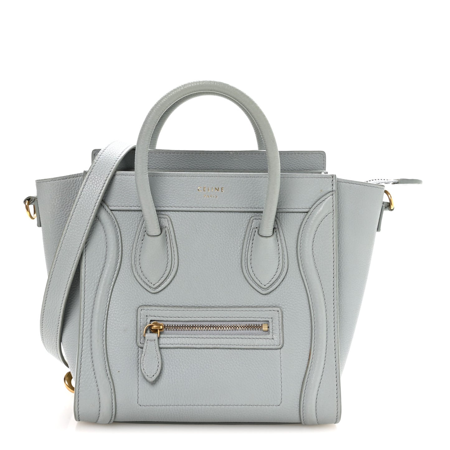 Drummed Calfskin Nano Luggage Almond