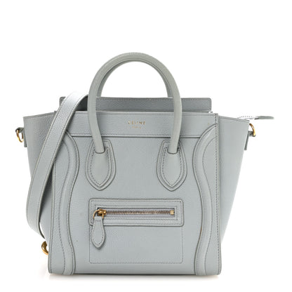 Celine Drummed Calfskin Nano Luggage Almond 1 of 10