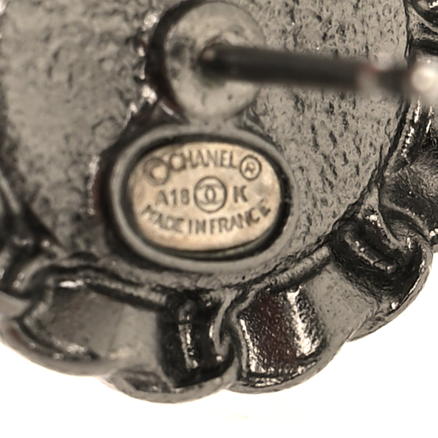 CC Chain Round Earrings Ruthenium Black Ruthenium Black