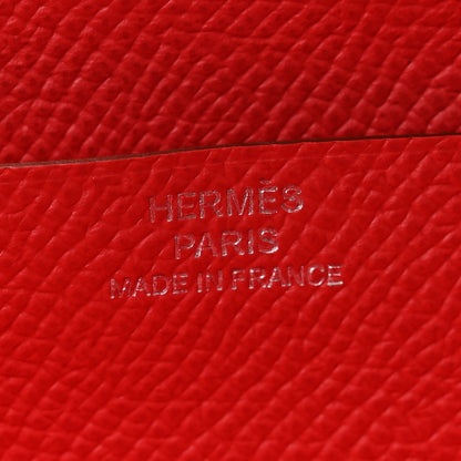 Hermes Epsom Bearn Gusset Wallet Rouge Casaque 6 of 9
