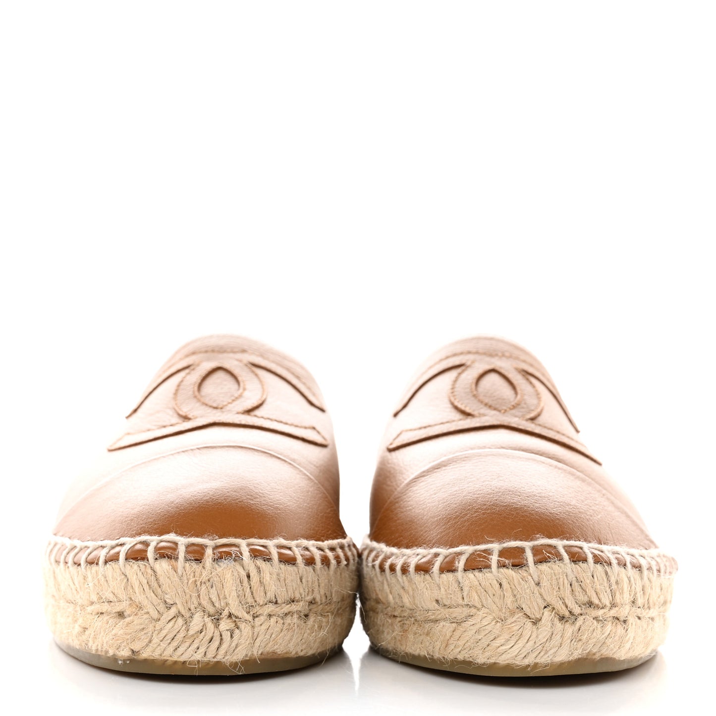 Lambskin CC Espadrilles 39 Light Brown