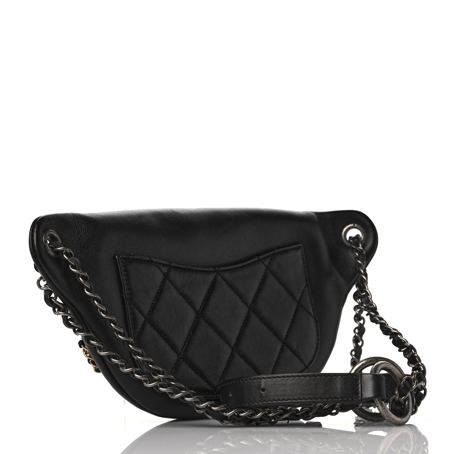 Calfskin Chain 20s Signe Waist Bag Black