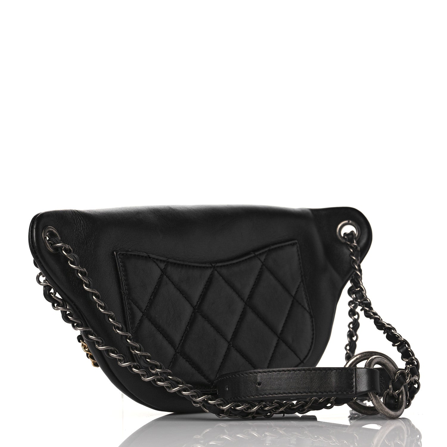 Chanel Calfskin Chain 20s Signe Waist Bag Black 3 of 9
