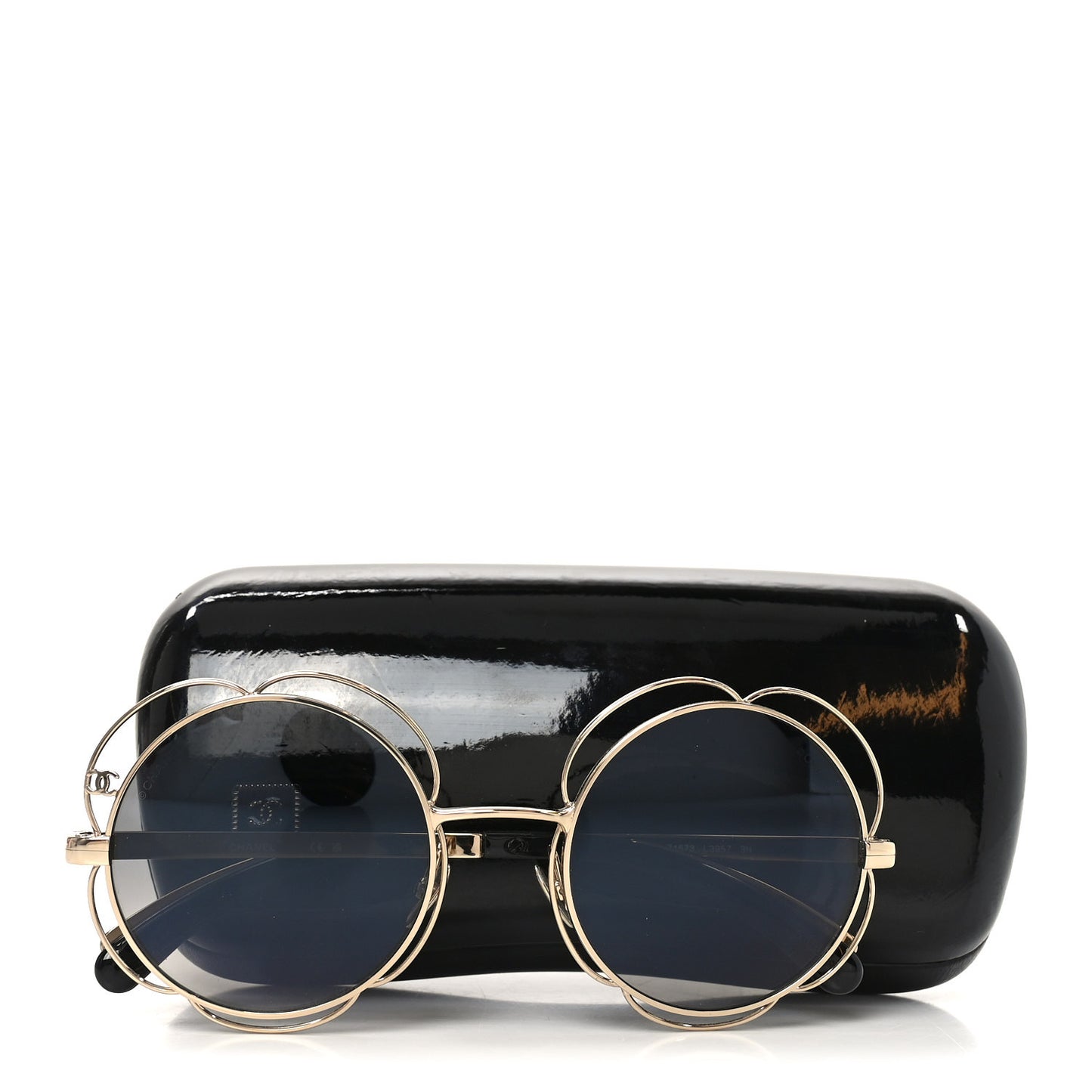 Metal Round Camellia Sunglasses 71573 Gold
